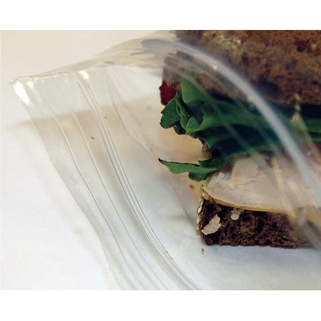 Zoro Select Reclosable Bag, Zip Seal, 6 in L, 6 in W, 1.2 mil Thick, Low Density Polyethylene (LDPE), Clear 3CTZ4