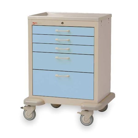 Metro Medical Cart, Steel/Polymer, Taupe/Blue MBX3110TL-SB