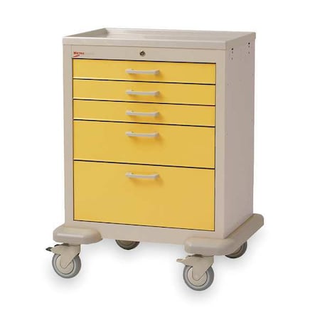 Metro Medical Cart, Steel/Polymer, Taupe/Yellow MBX3110TL-Y