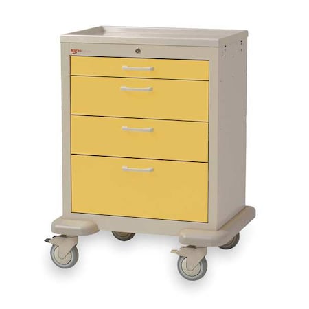 Metro Medical Cart, Steel/Polymer, Taupe/Yellow MBX1210TL-Y