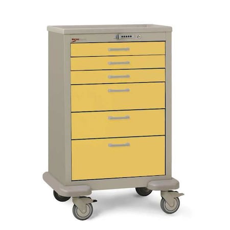 Metro MedicalCart, Steel/Polymer, Taupe/Yellow MBX3210TL-Y