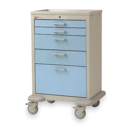 Metro Medical Cart, Steel/Polymer, Taupe/Blue MBX2201TL-SB