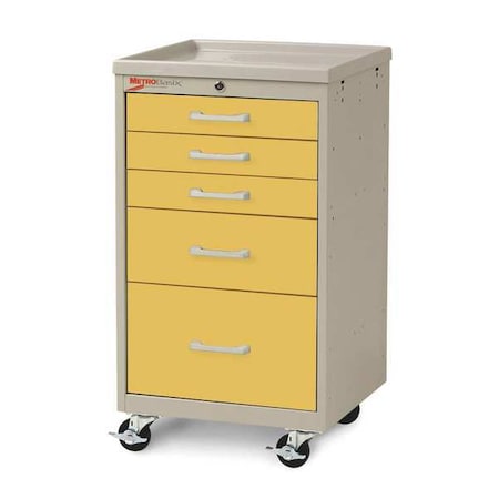 Metro Compact Cart, Steel/Polymer, Taupe/Yellow MBC3110TL-Y