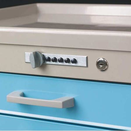 Metro Mechanical Push Button Lock w/Key, Gray MBA435