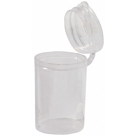 Vestil Plastic Vial, 4 Oz, Hinged Lid, PK10 VIAL-A-400