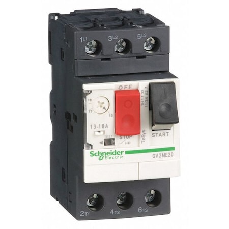Schneider Electric Manual Motor Starter, Not Applicable, 3 P, 3 Phase, Push Button, 18 A GV2ME20