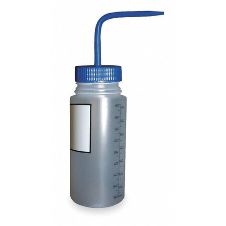 Vestil Wash Bottle, Polypropylene, Wide, Blue BTL-WW-32B-LBL