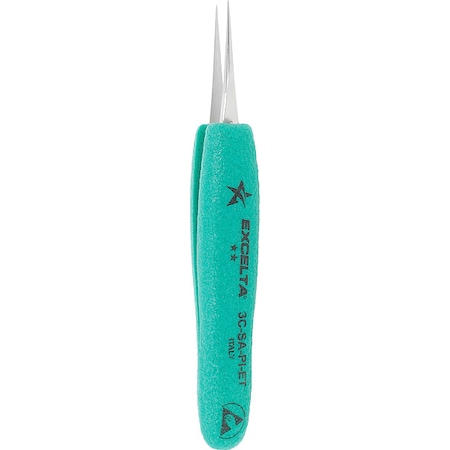 Excelta Tweezers, SS, 4 3/4" L, Straight, Point 3C-SA-PI-ET