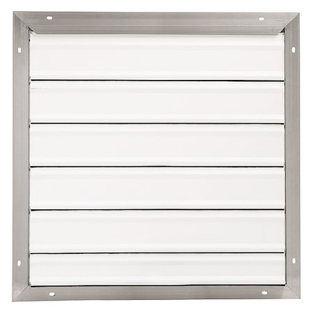 Dayton 24 in 27"H-W 5.75"L Aluminum Backdraft Damper, 24-1/2 in x 24-1/2 in, Aluminum 3C308