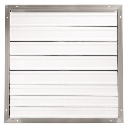 Dayton 30 in 33"H-W 5.75"L Aluminum Backdraft Damper, 30-1/2 in x 30-1/2 in, Aluminum 3C309