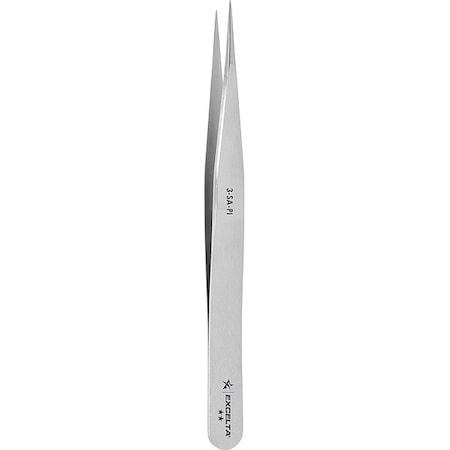 Excelta Tweezers, SS, 4 3/4" L, Straight, Point 3-SA-PI