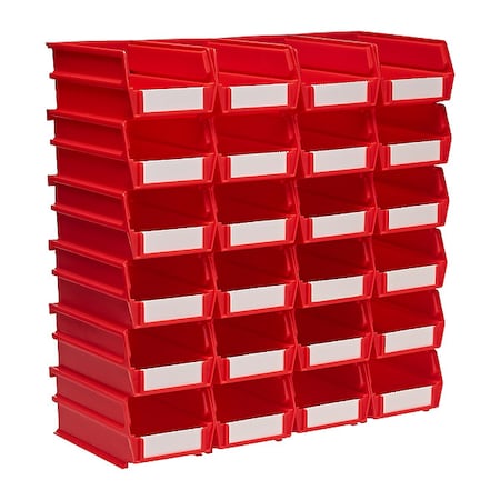 Triton Products Storage Bin, Plastic, Red, 3 in H, 4 1/8 in W, 7 3/8 in L 3-220R
