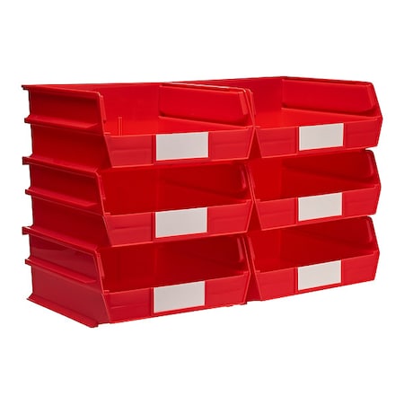 Triton Products Storage Bin, Plastic, Red, 5 in H, 11 in W, 10 7/8 in L 3-235R