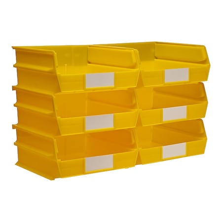 Triton Products Storage Bin, Polypropylene, Yellow, 5 in H, 11  in W, 10 7/8 in L, 1 CT 3-235Y