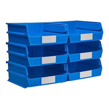 Triton Products Storage Bin, Plastic, Blue, 5 in H, 11 in W, 10 7/8 in L 3-235B