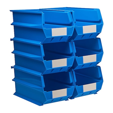 Triton Products Storage Bin, Plastic, Blue, 7 in H, 8 1/4 in W, 14 3/4 in L 3-240B