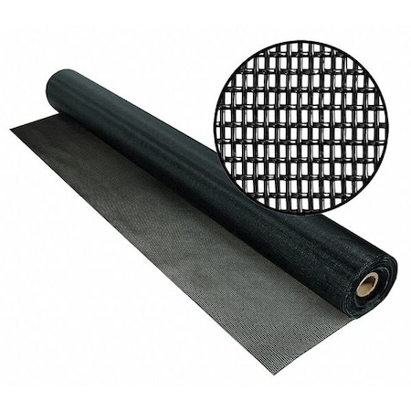 Phifer Replacement Screen, Polyester, 48 in W, 50 ft L, 0.025 in Wire Dia, Black 3004134