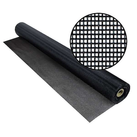 Phifer Replacement Screen, Polyester, 48 in W, 100 ft L, 0.018 in Wire Dia, Black 3014087