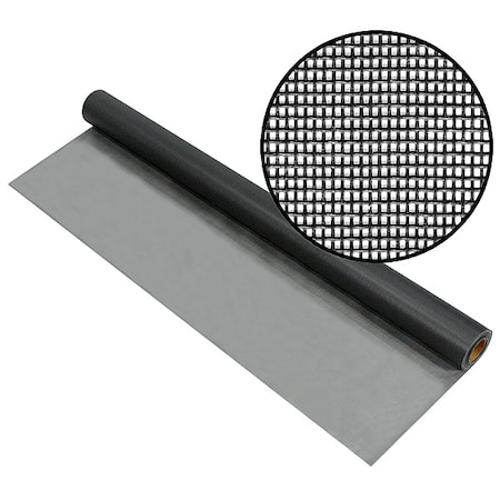 Zoro Select Fiberglass Screen, Vinyl Laminated Fiberglass, 36 in W, 100 ft L, Gray 3048601