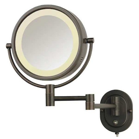 See All Industries Lighted Makeup Mirror, 10 in W, 13 in H, 120 V AC, Bronze, Wall HLBZSA895D