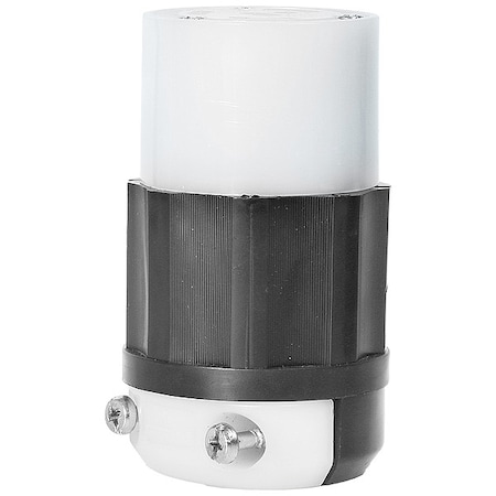 Leviton Locking Connector, L8-30R, 30 A, 480V AC, Single Phase, 2 Pole, Screw Terminals, Black, White 2643