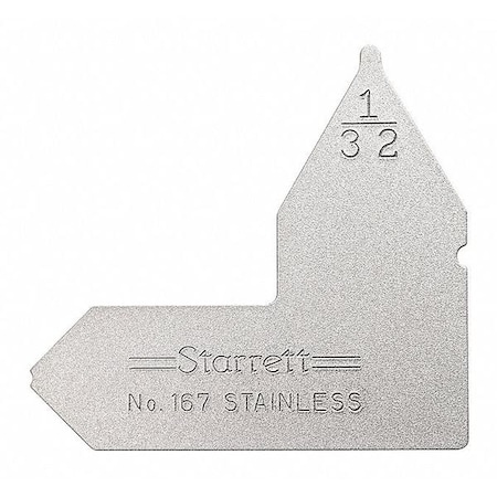 Starrett Radius Gage, Angle, 1, 3/32 in 167-1/32