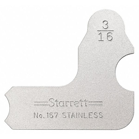 Starrett Radius Gage, Angle, 1, 3/16 in 167-3/16
