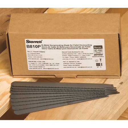Starrett 8" L x 8/10 TPI Reciprocating Saw Blade, 50 PK B810P-250