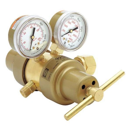 Harris Specialty Gas Regulator, Acetylene, Two Stage, 0.885"-14 Inlet, 9/16"-18 Outlet, 0 to 15 psi KH1120