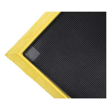 Condor Disinfecting Mat, Rubber, 2 in Thick, Black with Yellow Border, 32 in W x 39 in L 30CL75