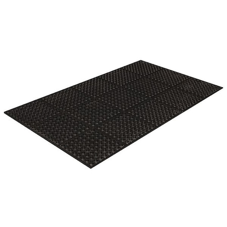 Crown Matting Technologies Drainage Mat, Rubber, Drainage Holes, 3 ft. W x 5 ft. L, Black WS TF35BK