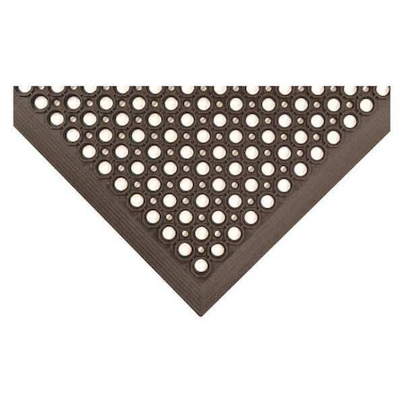 Zoro Select Antifatigue Mat, Rubber, Raised Surface Rings, 3 ft W x 5 ft L, Black 30CM51