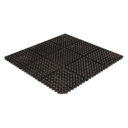 Crown Matting Technologies Interlocking Drainage Mat, Rubber, 3 ft. W x 5/8" Thick KM RG33BK