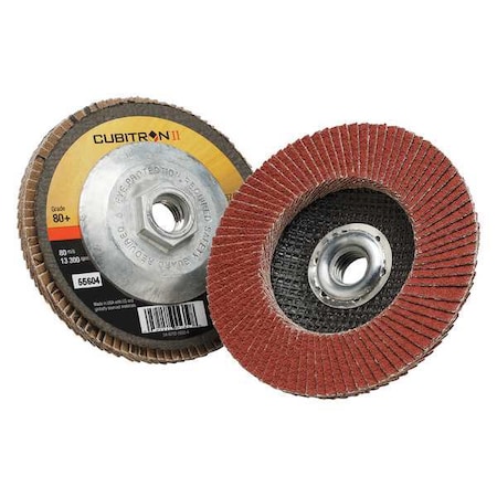 3M Cubitron Flap Disc, T27, 4-1/2in. x 5/8-11, 80 7100032505