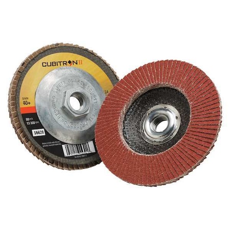 3M Cubitron Flap Disc, T29, 4-1/2in. x 5/8-11, 40 7100049935