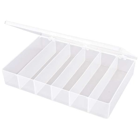FLAMBEAU Compartment Box with 6 compartments, Plastic, 2 5/16 in H x 8-1/2 in W T806