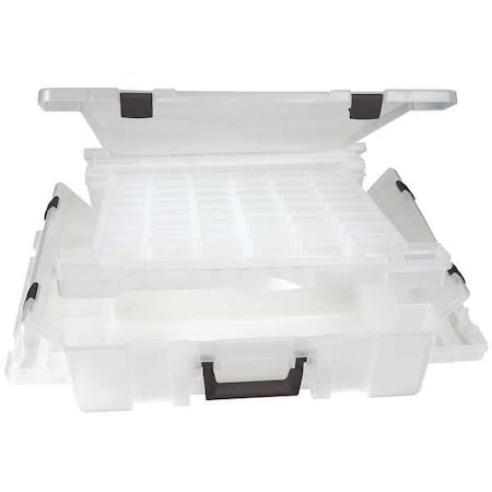 Flambeau Adjustable Compartment Box with 18 to 73 compartments, Plastic, 5 in H x 16-3/4 in W T9501