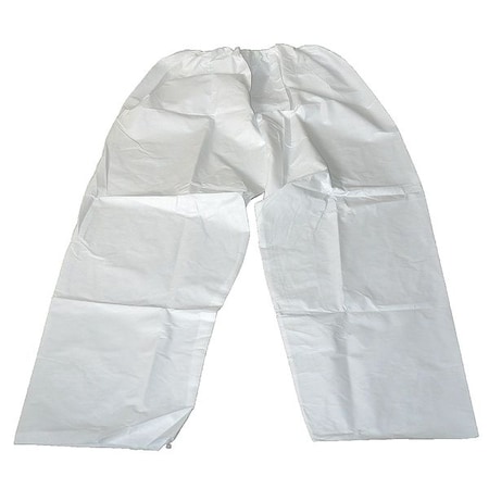 Condor Disposable Pants, Microporous Polyethylene Film Laminate/Polypropylene, 65 g/sq m, Serged, White 30C559