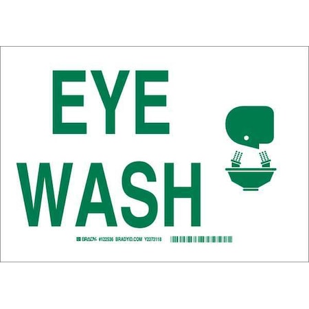 Brady Eye Wash, 7 in x 10 in, Rectangle, Aluminum, 122427 122427