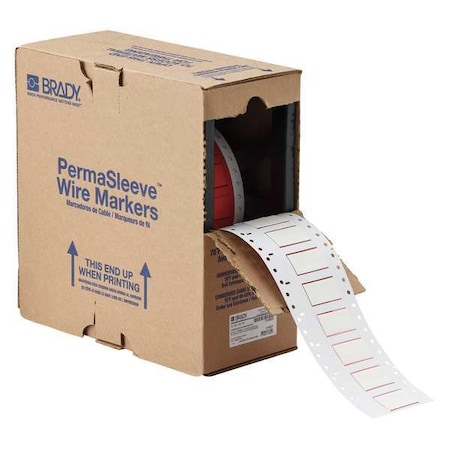 Brady 1-1/2" x 53/64", Wire Marker, Wire Sleeve, Write On Legend, White HX-500-150-WT
