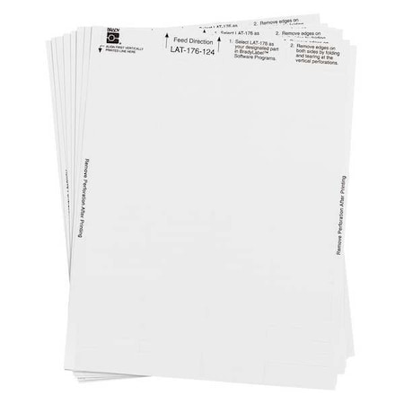 Brady 1-63/64" x 3/8", Wire Marker Tag, Write On Legend, White, PK10 LAT-176-124