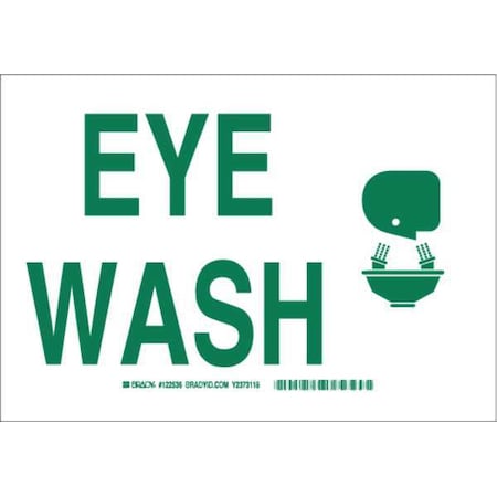 Brady Eye Wash, 10" W x 7" H, Rectangle, Polyester, 122662 122662