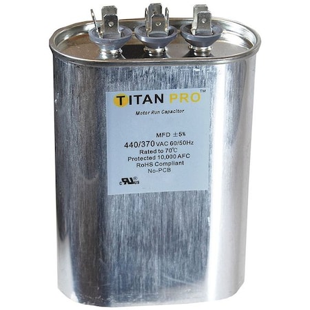 TITAN PRO Motor Dual Run Cap, 40/7.5 MFD, 370-440V TOCFD4075