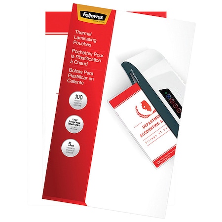 Fellowes Laminating Pouch, Legal, 5 mil, PK100 52045