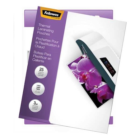 Fellowes Laminating Pouch, Letter, 3 mil, PK25 5200501