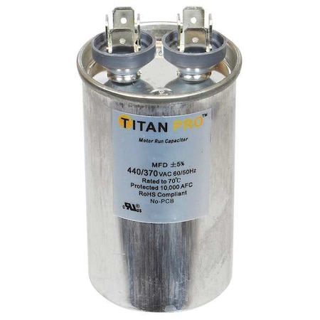 TITAN PRO Motor Run Capacitor, 17.5 MFD, 3-1/4 In. H TRCF17.5