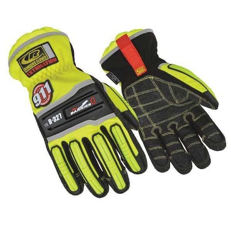 RINGERS GLOVES Extrication Gloves, Arnortex, L, Hi-Vis, Pr 327-10