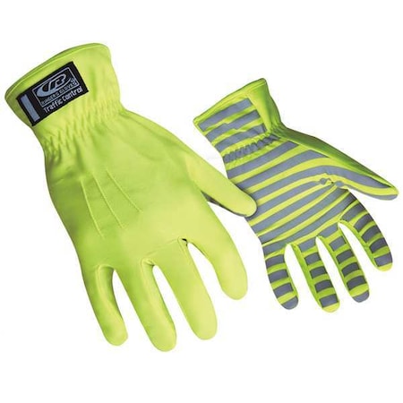 Ringers Gloves Hi-Vis Mechanics Gloves, Nylon Palm, M, Green 307-09