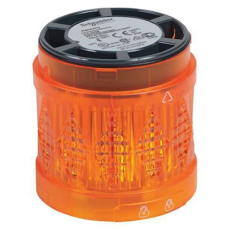 Schneider Electric Tower Light Module, 24V AC, 24V DC, Orange, 60 mm Dia., 3 1/2 in Height, LED, XVU Series XVUC25