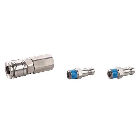 Speedaire Coupler/Plug Kit, NPT, 1/4,304 SS 30E536